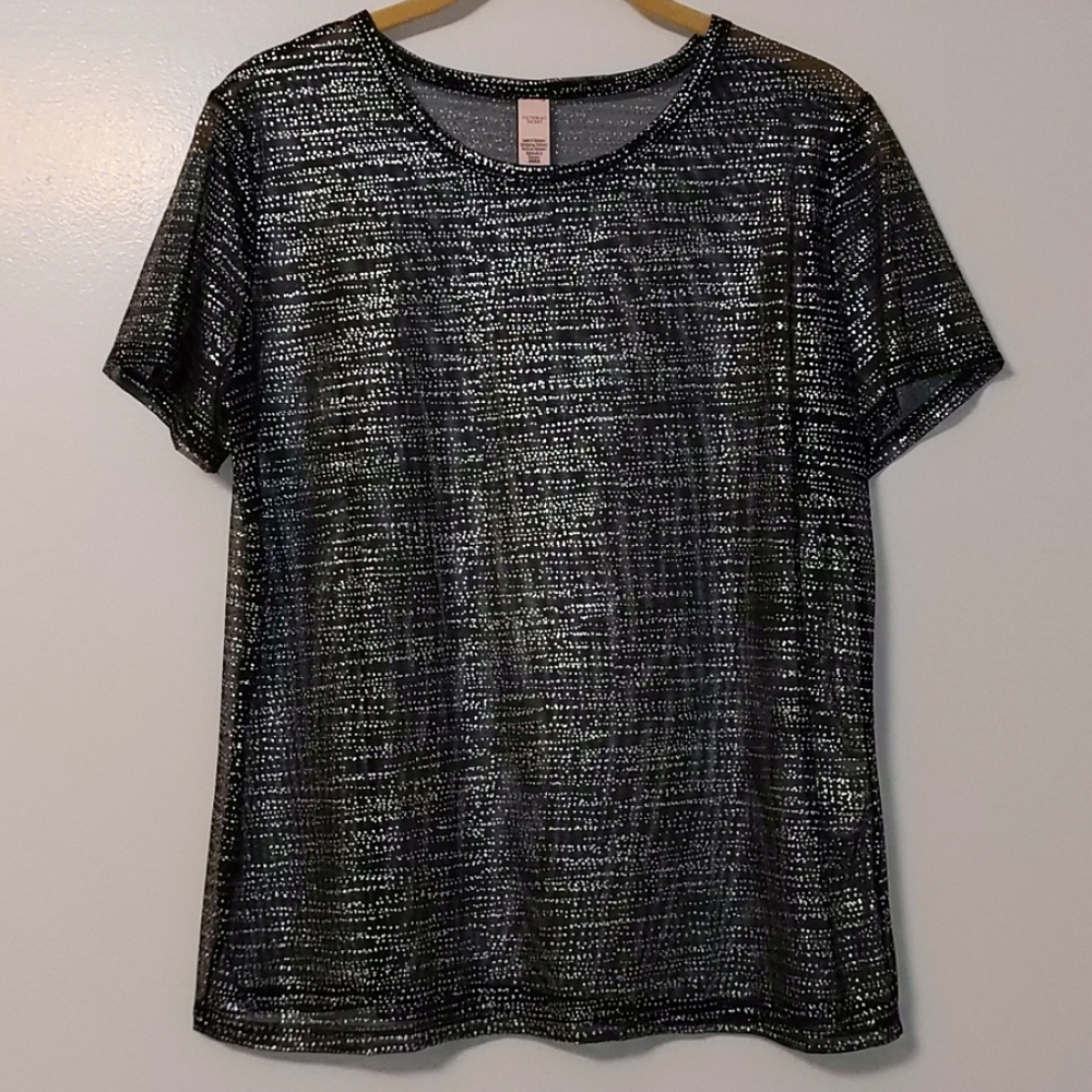 Sheer Mesh Metallic Victoria's Secret Tee